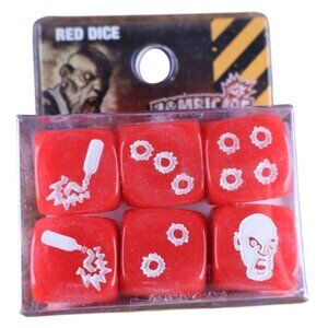 Zombicide Red Dice (6pc) Themed Tabletop Gaming Accessory Sealed CMON